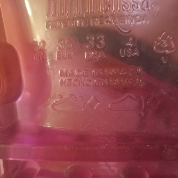 Mini Melissa Jelly buckle slides sandals girls 4 pink orange - Picture 11 of 11